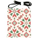 Christmas Texture, New Year, Red-green Christmas Ornament Texture Shoulder Sling Bag