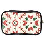 Christmas Texture, New Year, Red-green Christmas Ornament Texture Toiletries Bag (One Side)