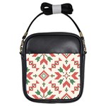 Christmas Texture, New Year, Red-green Christmas Ornament Texture Girls Sling Bag