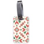 Christmas Texture, New Year, Red-green Christmas Ornament Texture Luggage Tag (two sides)