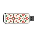 Christmas Texture, New Year, Red-green Christmas Ornament Texture Portable USB Flash (One Side)