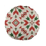 Christmas Texture, New Year, Red-green Christmas Ornament Texture Standard 15  Premium Round Cushions