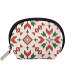 Christmas Texture, New Year, Red-green Christmas Ornament Texture Accessory Pouch (Small)