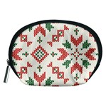 Christmas Texture, New Year, Red-green Christmas Ornament Texture Accessory Pouch (Medium)