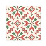 Christmas Texture, New Year, Red-green Christmas Ornament Texture Square Satin Scarf (30  x 30 )