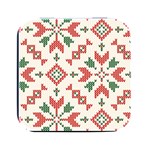 Christmas Texture, New Year, Red-green Christmas Ornament Texture Square Metal Box (Black)