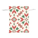 Christmas Texture, New Year, Red-green Christmas Ornament Texture Lightweight Drawstring Pouch (M)