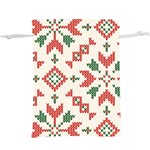 Christmas Texture, New Year, Red-green Christmas Ornament Texture Lightweight Drawstring Pouch (XL)