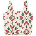 Christmas Texture, New Year, Red-green Christmas Ornament Texture Full Print Recycle Bag (XXL)