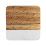 Christmas Texture, New Year, Red-green Christmas Ornament Texture Marble Wood Coaster (Square)