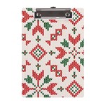 Christmas Texture, New Year, Red-green Christmas Ornament Texture A5 Acrylic Clipboard