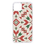 Christmas Texture, New Year, Red-green Christmas Ornament Texture iPhone 14 Plus TPU UV Print Case