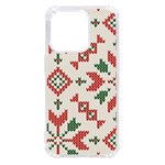 Christmas Texture, New Year, Red-green Christmas Ornament Texture iPhone 14 Pro TPU UV Print Case