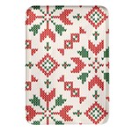 Christmas Texture, New Year, Red-green Christmas Ornament Texture Rectangular Glass Fridge Magnet (4 pack)