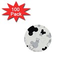 Mickey Mouse, Black, Classic, Cute, Disne 1  Mini Buttons (100 pack) 