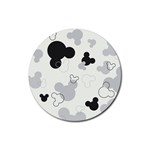 Mickey Mouse, Black, Classic, Cute, Disne Rubber Coaster (Round)