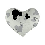 Mickey Mouse, Black, Classic, Cute, Disne Standard 16  Premium Heart Shape Cushions