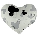 Mickey Mouse, Black, Classic, Cute, Disne Large 19  Premium Heart Shape Cushions