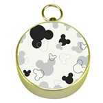 Mickey Mouse, Black, Classic, Cute, Disne Gold Compasses