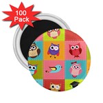 Owls Pattern, Abstract, Art, Desenho 2.25  Magnets (100 pack) 