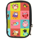 Owls Pattern, Abstract, Art, Desenho Compact Camera Leather Case