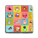 Owls Pattern, Abstract, Art, Desenho Memory Card Reader (Square 5 Slot)