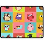 Owls Pattern, Abstract, Art, Desenho Fleece Blanket (Large)