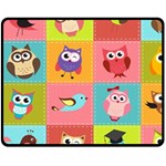 Owls Pattern, Abstract, Art, Desenho Fleece Blanket (Medium)