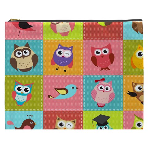 Owls Pattern, Abstract, Art, Desenho Cosmetic Bag (XXXL) from ArtsNow.com Front