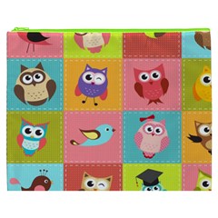 Owls Pattern, Abstract, Art, Desenho Cosmetic Bag (XXXL) from ArtsNow.com Front