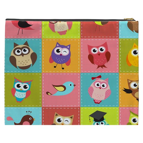 Owls Pattern, Abstract, Art, Desenho Cosmetic Bag (XXXL) from ArtsNow.com Back