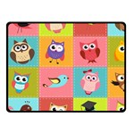 Owls Pattern, Abstract, Art, Desenho Two Sides Fleece Blanket (Small)