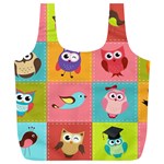 Owls Pattern, Abstract, Art, Desenho Full Print Recycle Bag (XL)