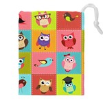 Owls Pattern, Abstract, Art, Desenho Drawstring Pouch (4XL)