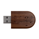 Owls Pattern, Abstract, Art, Desenho Wood Oval USB Flash Drive