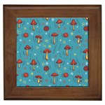 Whimsical Mushroom pattern Framed Tile