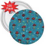 Whimsical Mushroom pattern 3  Buttons (100 pack) 