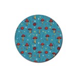 Whimsical Mushroom pattern Rubber Round Coaster (4 pack)