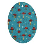 Whimsical Mushroom pattern Oval Ornament (Two Sides)