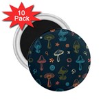 Whimsical Mushrooms pattern 2.25  Magnets (10 pack) 