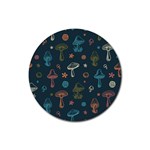 Whimsical Mushrooms pattern Rubber Coaster (Round)