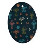 Whimsical Mushrooms pattern Oval Ornament (Two Sides)