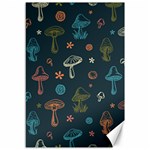 Whimsical Mushrooms pattern Canvas 12  x 18 