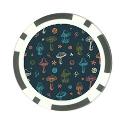 Whimsical Mushrooms pattern Poker Chip Card Guard (10 pack) from ArtsNow.com Back