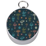 Whimsical Mushrooms pattern Silver Compasses