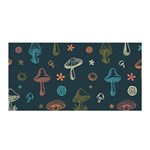 Whimsical Mushrooms pattern Satin Wrap 35  x 70 