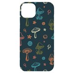 Whimsical Mushrooms pattern iPhone 14 Plus Black UV Print Case