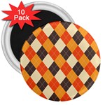 Halloween Argyle Pattern  3  Magnets (10 pack) 