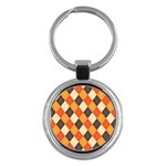 Halloween Argyle Pattern  Key Chain (Round)