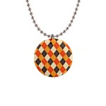 Halloween Argyle Pattern  1  Button Necklace